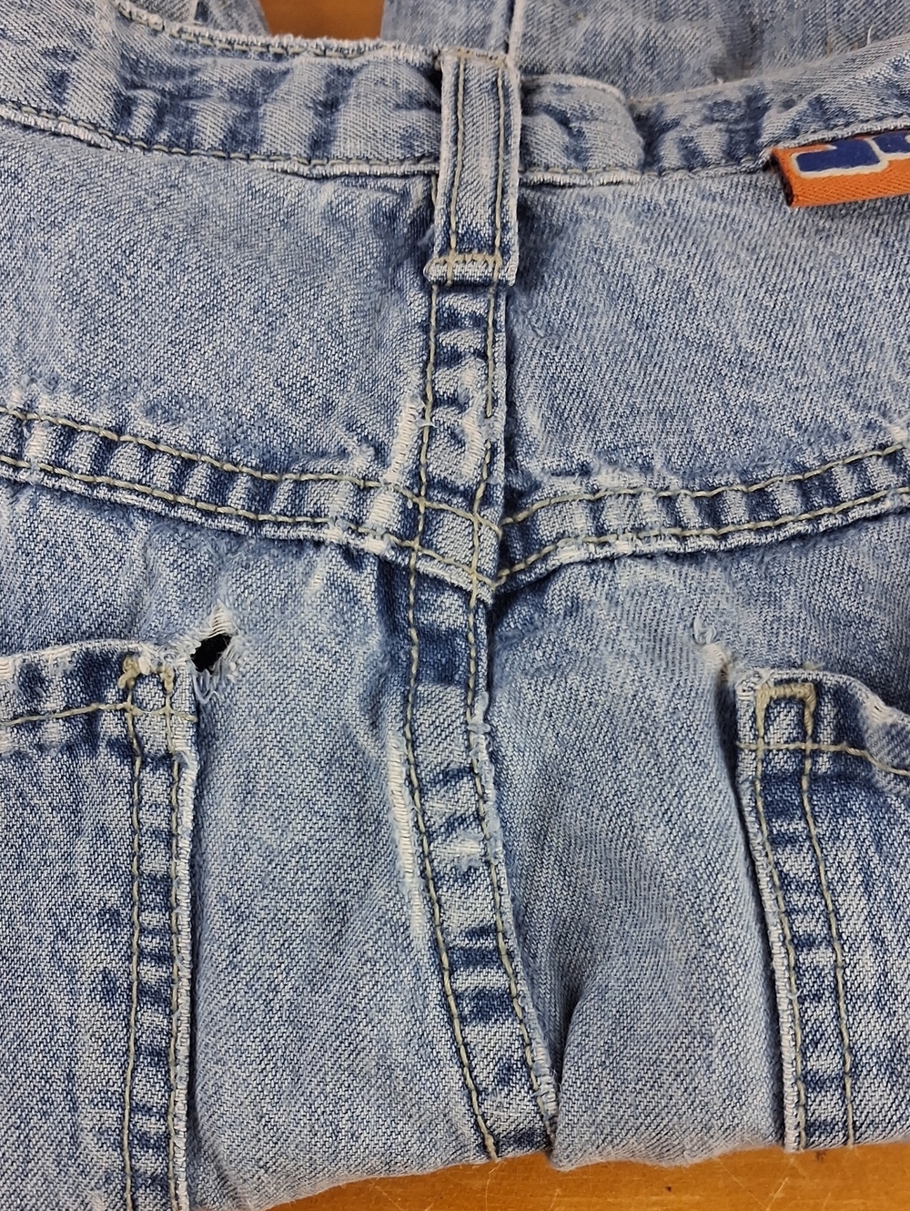 Vintage Jnco Jeans Women's 9" Roomy Light Wash Distressed Baggy Jean Short Sz 7 - Picture 6 of 9